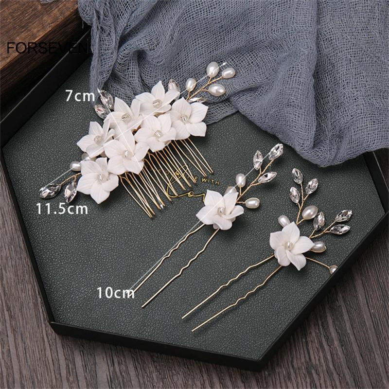 Fairy Flower Hair Combs Pearls Hair Sticks for Women