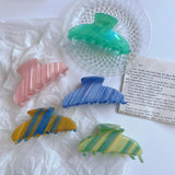 Colorful Stripe Hair Claw Clip Acetate Claw Clip Girls Hairpin Hair Accessories