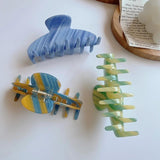 Colorful Stripe Hair Claw Clip Acetate Claw Clip Girls Hairpin Hair Accessories