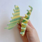 Colorful Stripe Hair Claw Clip Acetate Claw Clip Girls Hairpin Hair Accessories