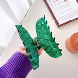 10.6cm Plaid Pearl Hair Clip Claw for Women