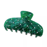10.6cm Plaid Pearl Hair Clip Claw for Women