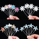 Pearl Hairpin Flower Bridal Wedding Starfish Hair Clips