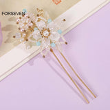 Pearl Hair Sticks Forks Plated Hair Pins and Clips