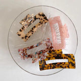 Geometric Hollow Square Leopard Hair Clip for Women Girls