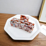 Geometric Hollow Square Leopard Hair Clip for Women Girls