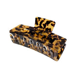 Geometric Hollow Square Leopard Hair Clip for Women Girls
