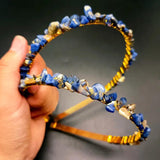 Natural Stone Crystal Hairbands for Women Rose Quartz Amethyst Aventurine Chakra