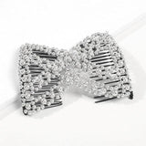 Pearl Beads Elastic Hair Combs Bow Double Slide Magic Hair Clip Hairpin