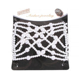 Pearl Beads Elastic Hair Combs Bow Double Slide Magic Hair Clip Hairpin