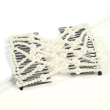 Pearl Beads Elastic Hair Combs Bow Double Slide Magic Hair Clip Hairpin