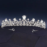 Rhinestone Crown Crystal Tiaras for Women Silver Hair Jewelry