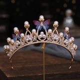 Baroque Pearl Rhinestone Crown Tiara Wedding Hair Accessories