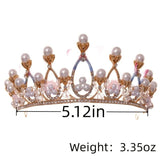 Baroque Pearl Rhinestone Crown Tiara Wedding Hair Accessories