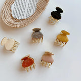 Metal Epoxy Square Round Hair Clip Claw Small Geometry Woman Girls