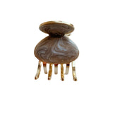 Metal Epoxy Square Round Hair Clip Claw Small Geometry Woman Girls