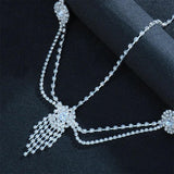 Stonefans Vintage Tassel Rhinestone Forehead Chain Bridal Headpiece