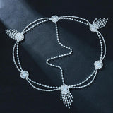 Stonefans Indian Tassel Bridal Headpiece Crystal Headband Wedding Hair Jewelry