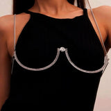 Stonefans Crystal Bra Chain Body Jewelry for Women
