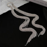 Silver Chain Hairpins Women Braid Headband Long Tassel Hair Accessories