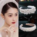 Silver Pearl Hairband Headband Tiara Women Korea Hair Hoop