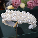 Silver Pearl Hairband Headband Tiara Women Korea Hair Hoop