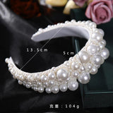 Silver Pearl Hairband Headband Tiara Women Korea Hair Hoop