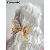 Sweet Multicolor Floral Butterfly Hair Clip Acrylic Hair Claw for Women Party