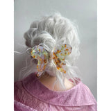 Sweet Multicolor Floral Butterfly Hair Clip Acrylic Hair Claw for Women Party