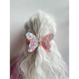 Sweet Multicolor Floral Butterfly Hair Clip Acrylic Hair Claw for Women Party