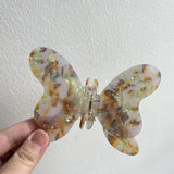 Sweet Multicolor Floral Butterfly Hair Clip Acrylic Hair Claw for Women Party
