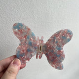 Sweet Multicolor Floral Butterfly Hair Clip Acrylic Hair Claw for Women Party
