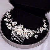 Bridal Hair Comb Pearl Pins Gold/Silver Headdress Bride Jewelry