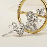 Flower Rhinestone Barrette Hair Clips for Women Accessories