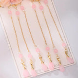 Pink Flower Tassel Pearls Hairpin Clips for Bridal Wedding Party