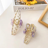 Large Alloy Hair Claw Clips High-End Sense Cross Bowknot Flower Shark Clip