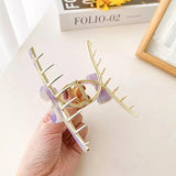 Large Alloy Hair Claw Clips High-End Sense Cross Bowknot Flower Shark Clip