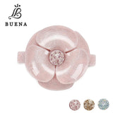 Summer Camellia Acrylic Hair Barrettes Flower Snap Clip