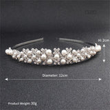 Women's Pearl Hair Band Crystal Bride Pearl Hair Band