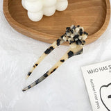 Retro Rose Flower Hair Sticks U Shaped Hair Pin Tortoiseshell