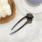 Retro Rose Flower Hair Sticks U Shaped Hair Pin Tortoiseshell