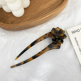 Retro Rose Flower Hair Sticks U Shaped Hair Pin Tortoiseshell
