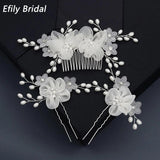 Flower Hair Combs Pins Set for Women Party Bride Headpiece Bridesmaid Gift