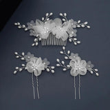 Flower Hair Combs Pins Set for Women Party Bride Headpiece Bridesmaid Gift