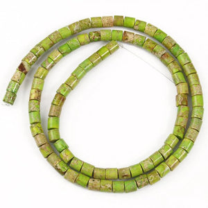 4x4MM Natural Sea Sediment Jaspers Stone Bead Round Cylinder Loose Spacer Beads