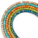 4x4MM Natural Sea Sediment Jaspers Stone Bead Round Cylinder Loose Spacer Beads