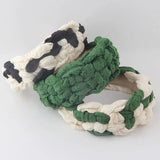 Wide-Sided Net Red Mesh Fabric Twist Headband