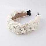 Wide-Sided Net Red Mesh Fabric Twist Headband