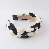 Wide-Sided Net Red Mesh Fabric Twist Headband