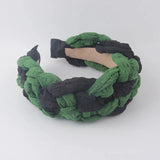 Wide-Sided Net Red Mesh Fabric Twist Headband